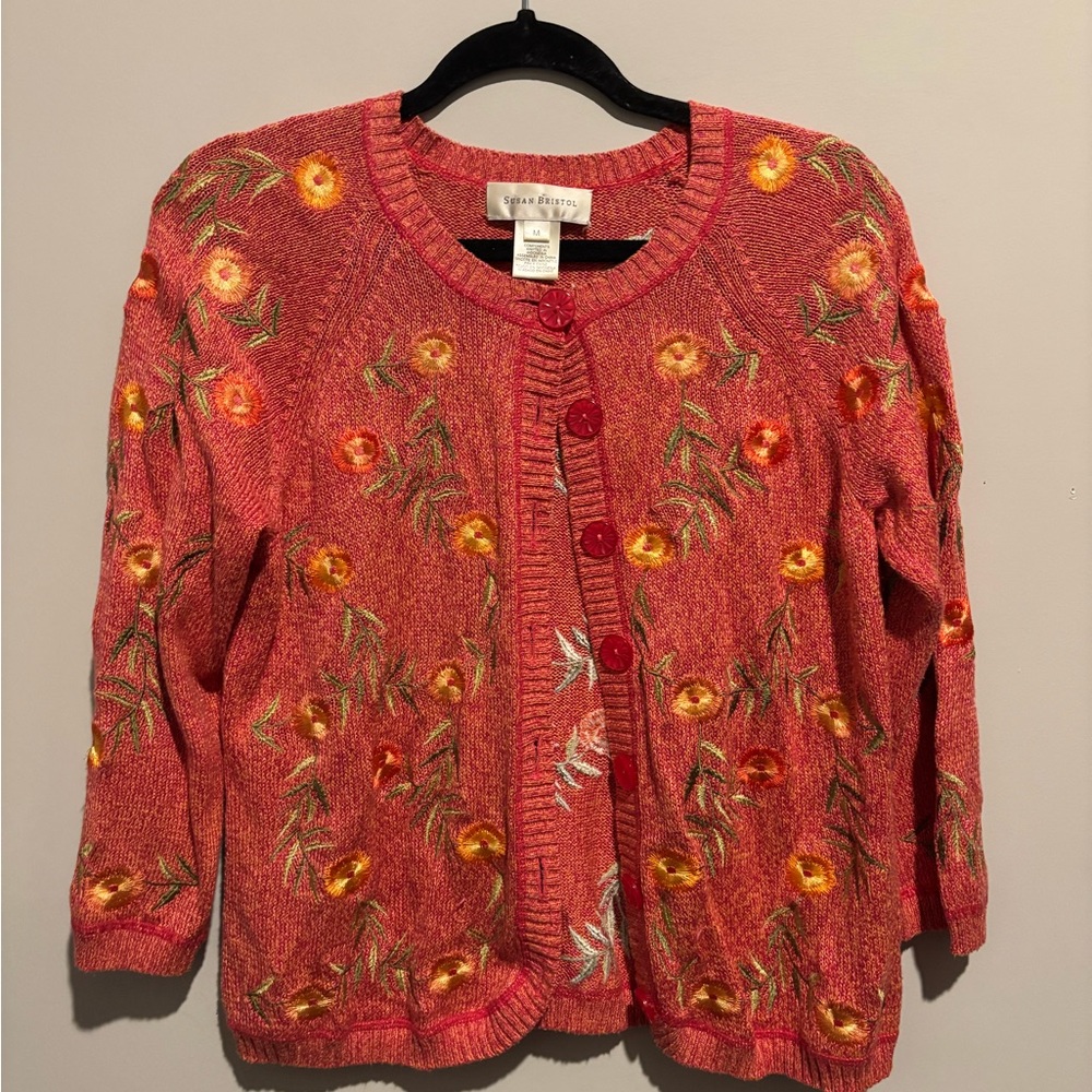 Susan Bristol Pink Floral Cardigan